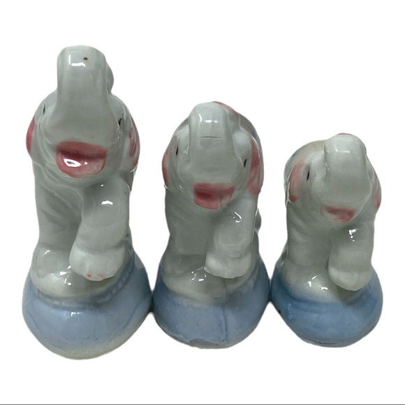 Beautiful Vintage Set of 3 Family Elephants Hand Crafted Hand Painted - Picture 5 of 6